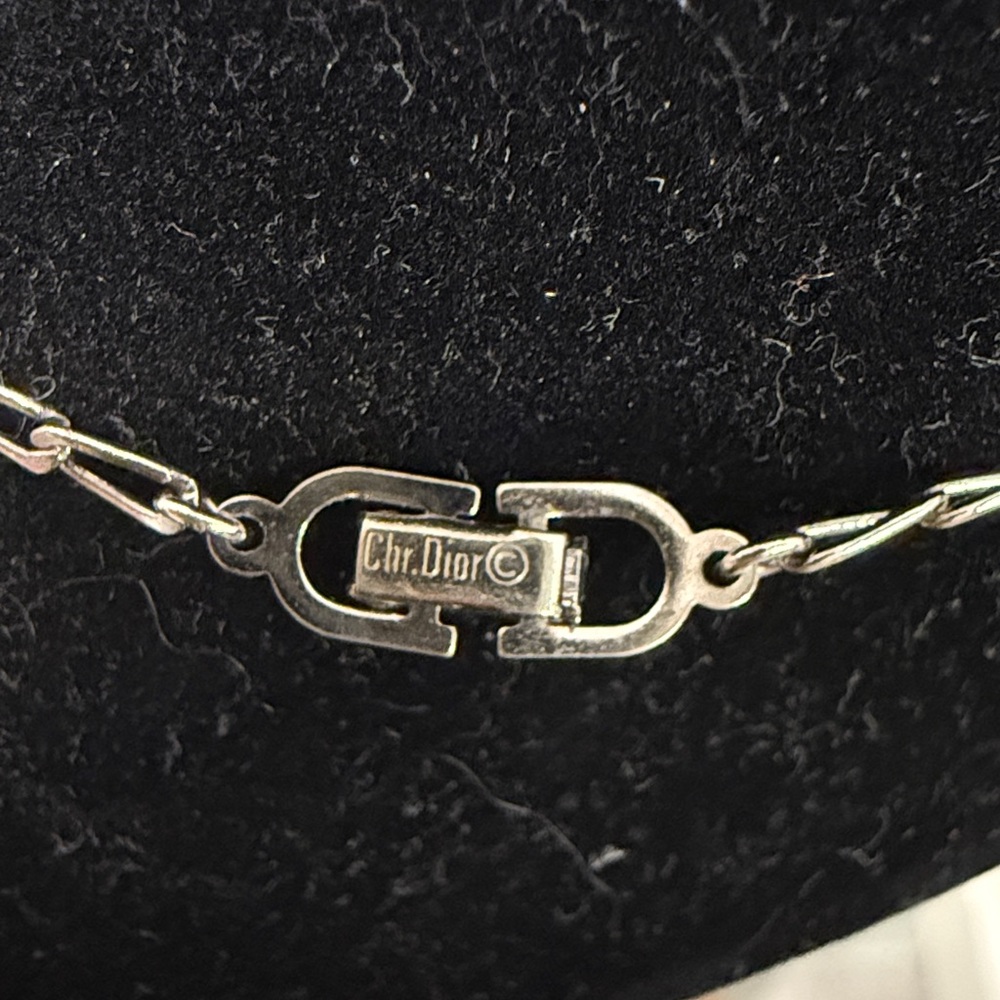 Christian Dior CD Logo Collier Vintage Silver Pendant Necklace - Picture 5 of 5